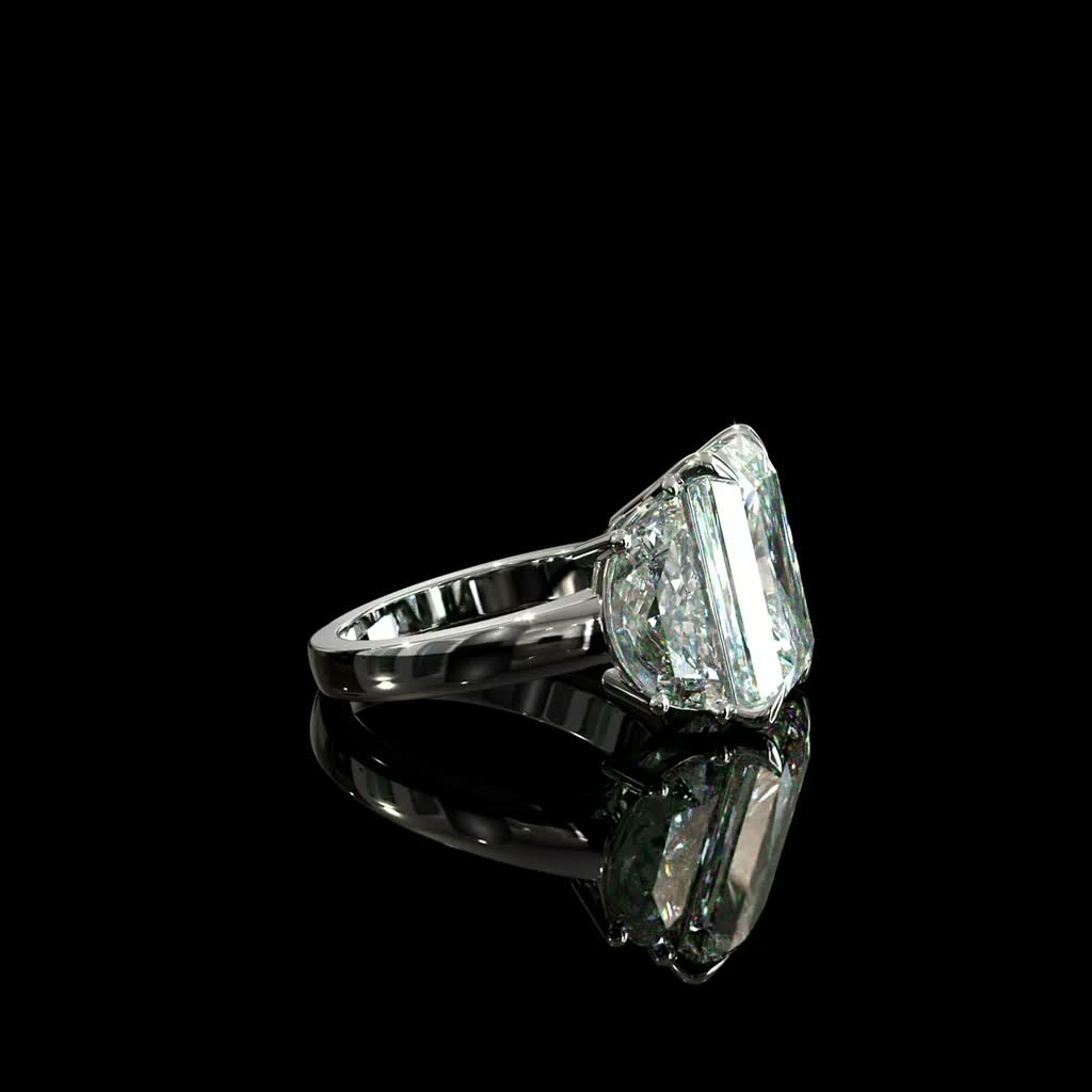 Glacier Step-Cut Statement Ring product image on black background