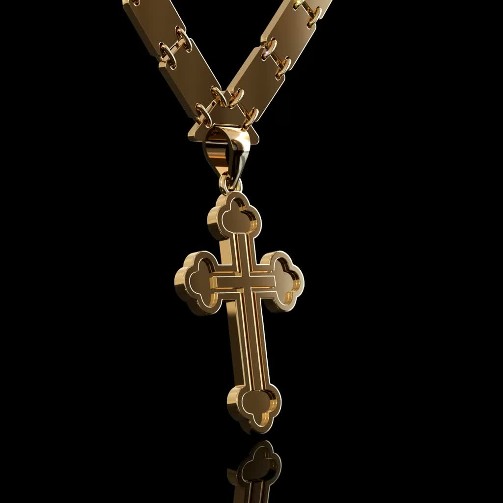 Heritage Cross Necklace product image on black background