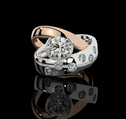Intertwined Diamond Duo product image on black background