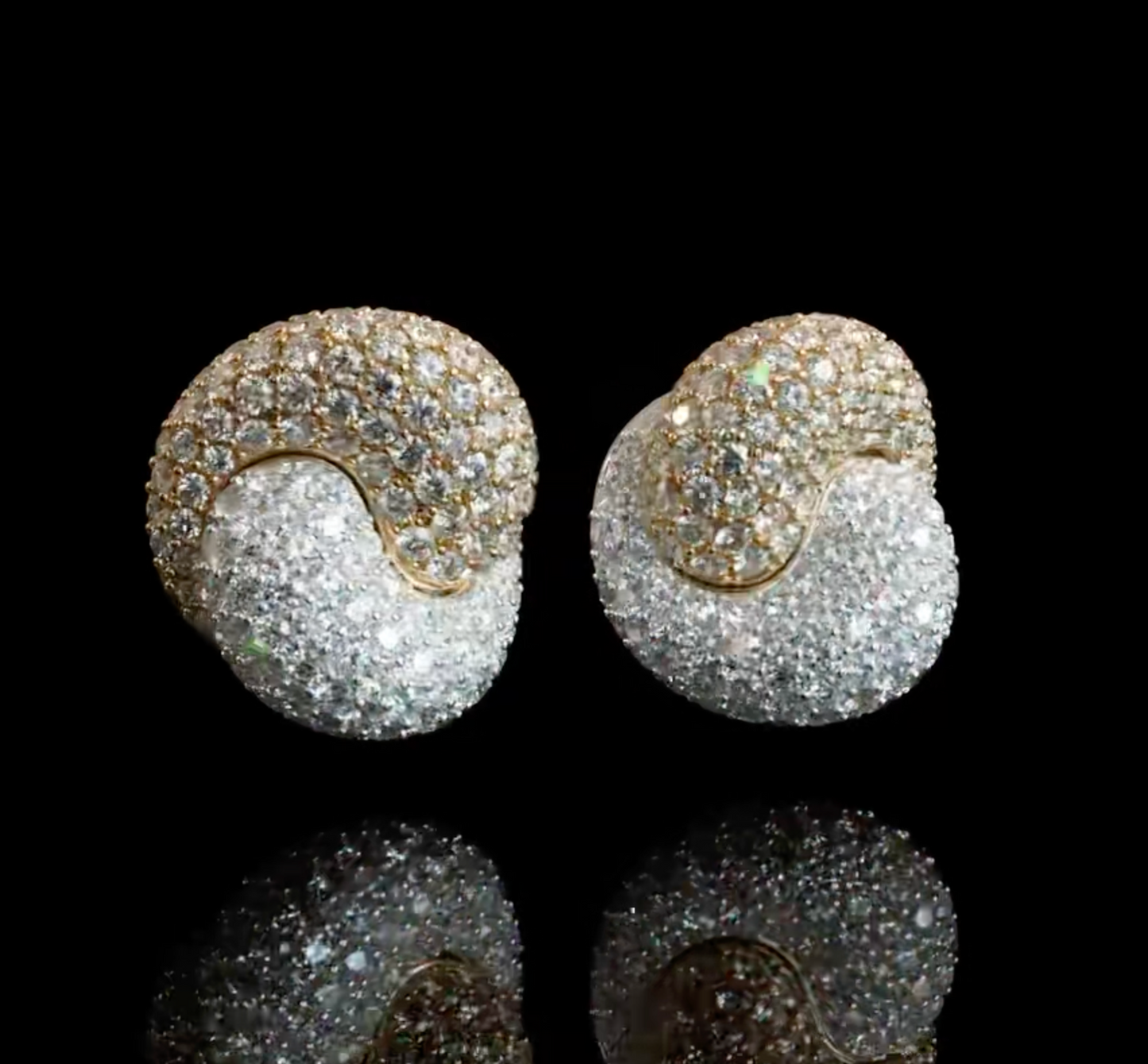 Pavé Swirl Earrings product image on black background