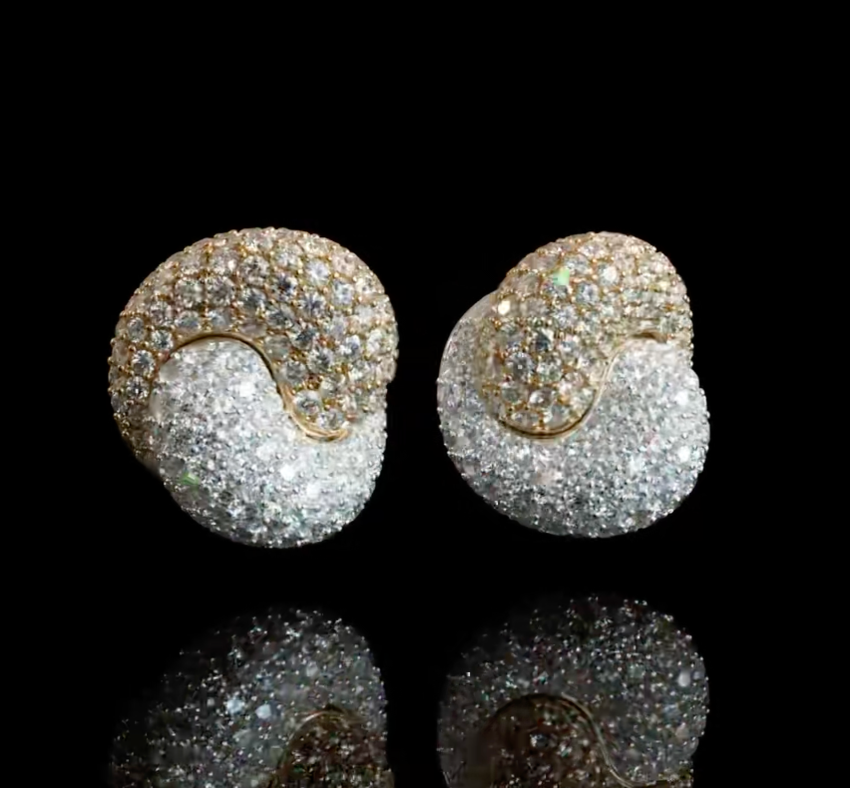 Pavé Swirl Earrings product image on black background
