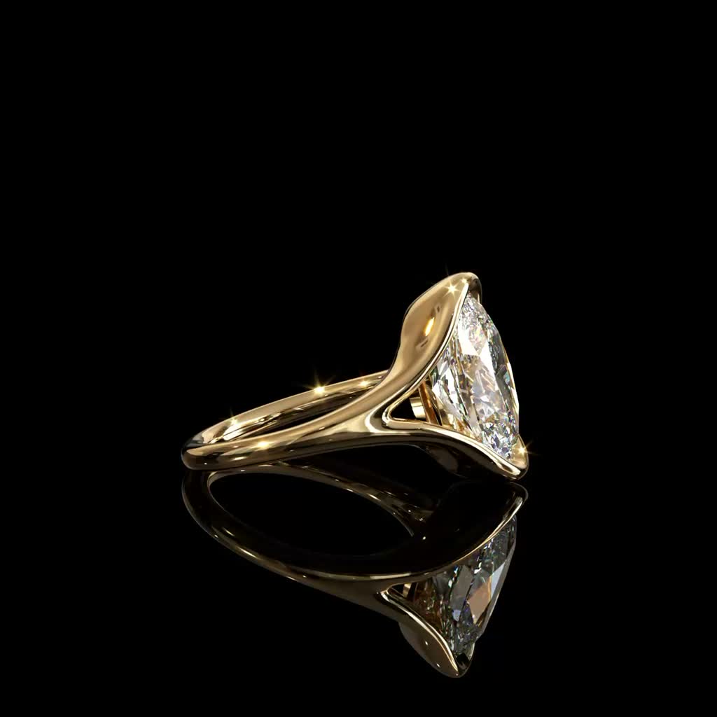 Vela Pear-Cut Sculptural Ring product image on black background