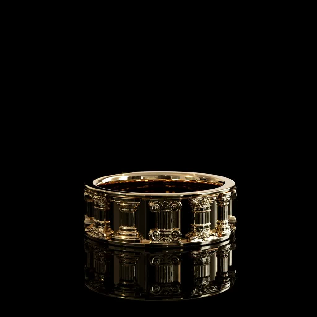 Art Deco Baguette Band product image on black background