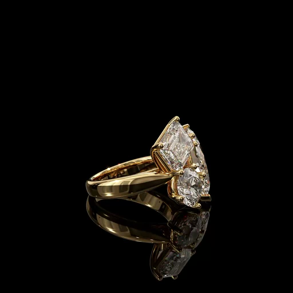 Marquise Starburst Ring product image on black background