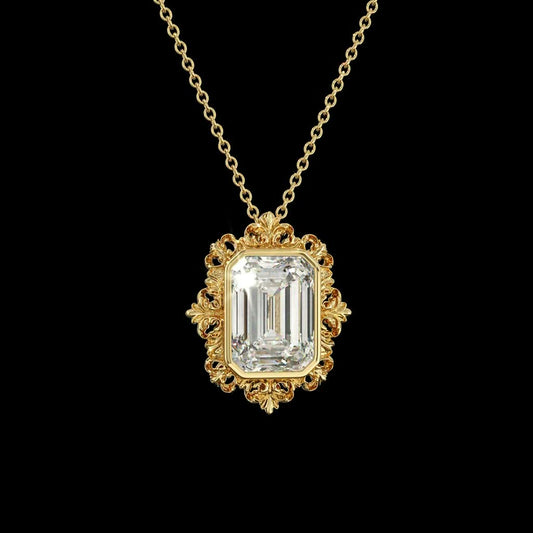 Gold Garden Emerald Pendant product image on black background