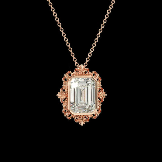 Blush Garden Emerald Pendant product image on black background