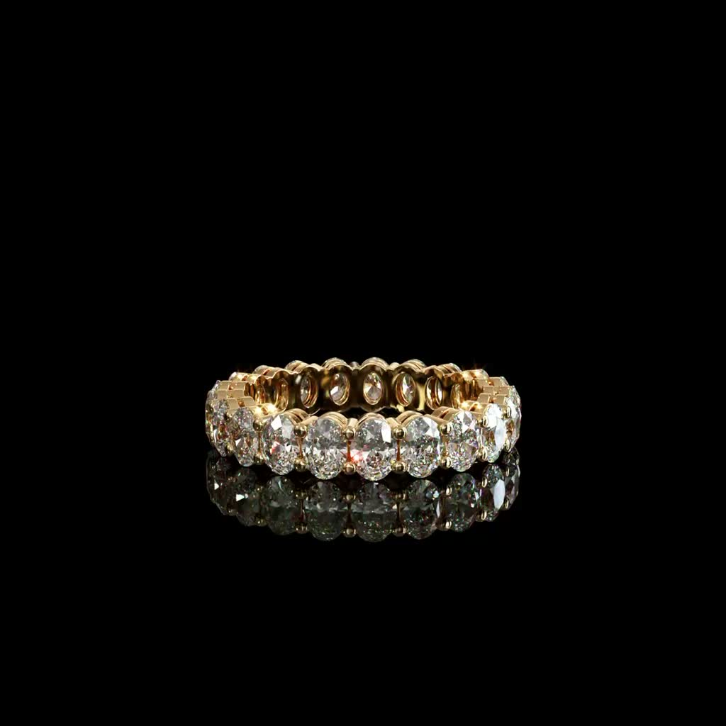Oval Brilliant Eternity Band product image on black background