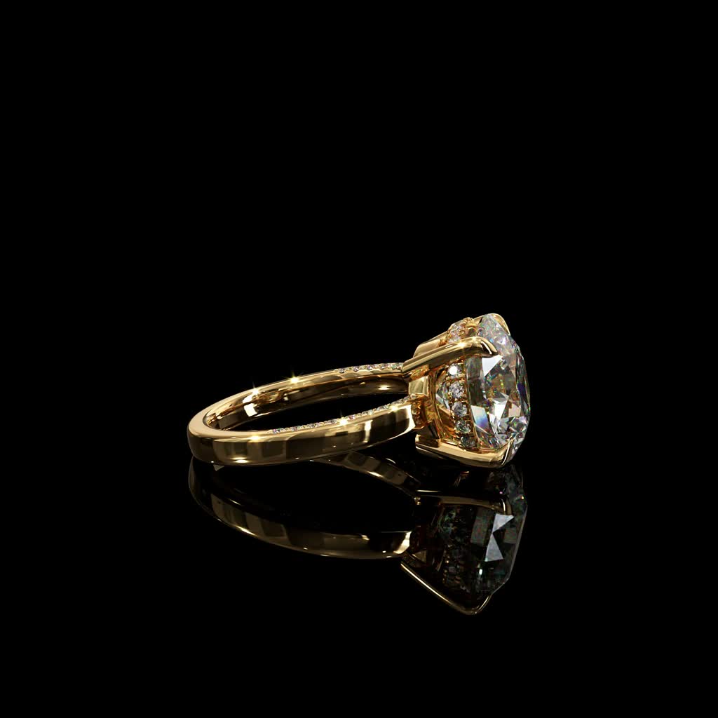 Golden Crown Ring product image on black background