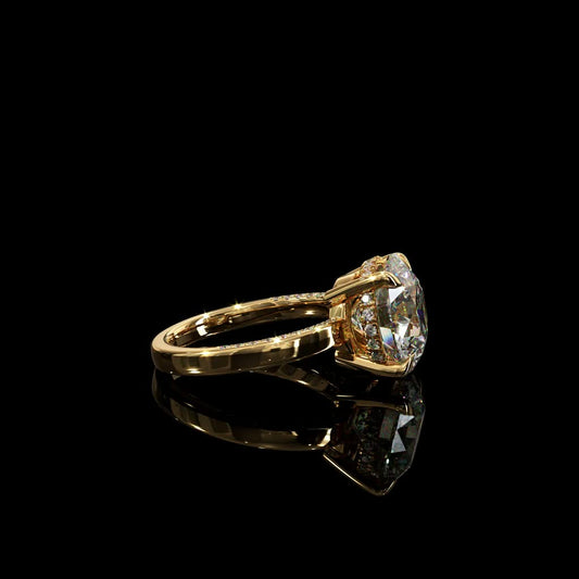 Golden Crown Ring product image on black background