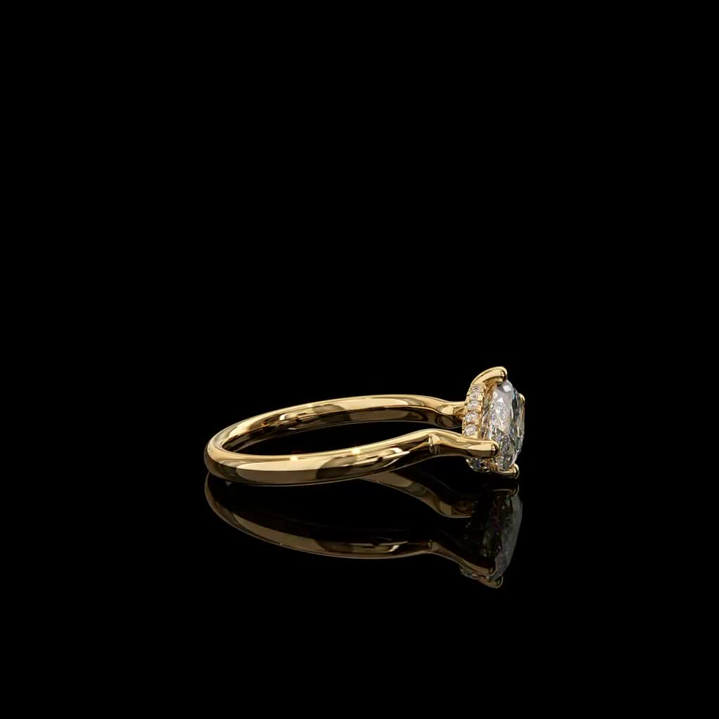 Slim Golden Side Ring product image on black background