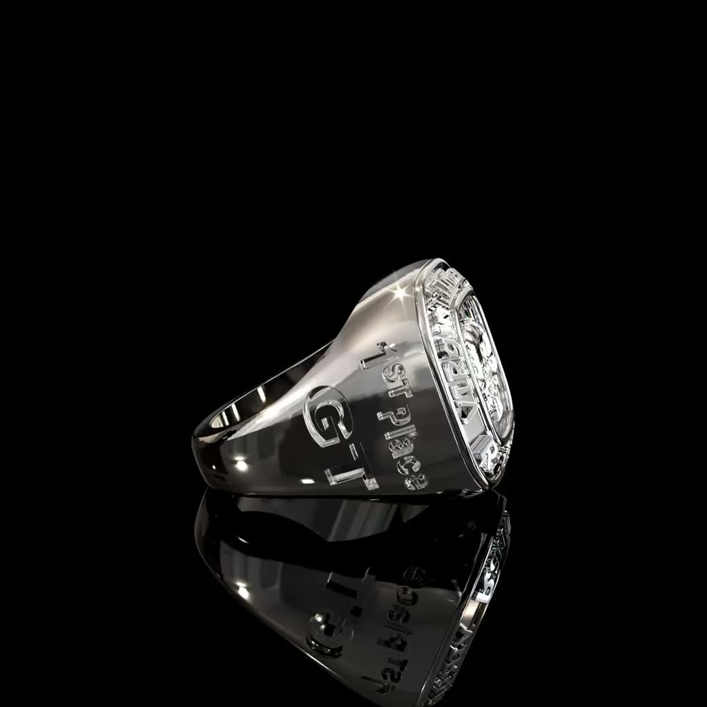 Shield Pavé Statement Ring product image on black background