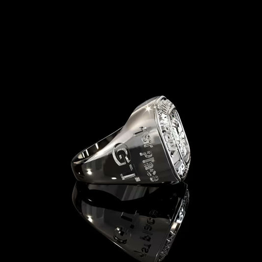 Shield Pavé Statement Ring product image on black background